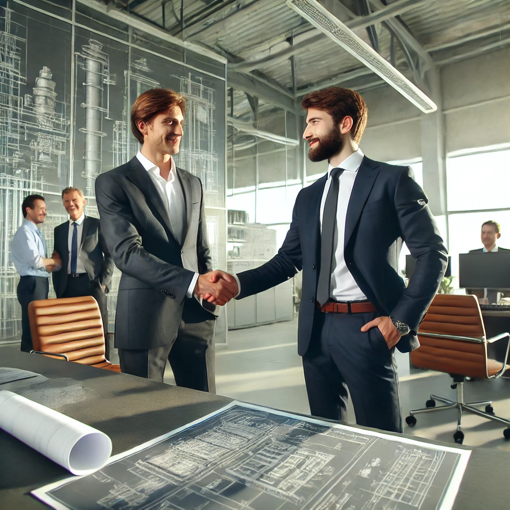 Dos personas dándose la mano ante un acuerdo